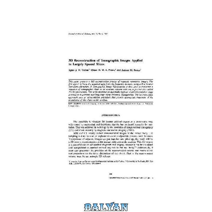 دانلود کتاب 3D Reconstruction of Tomographic Images Applied to Largely Spaced Slices